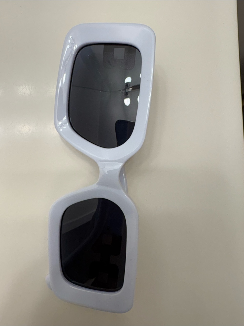 Kids White Square Frame Sunglasses - Classic UV Protection